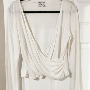 Long sleeve, crop wrap top, Size L